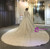 Lace-up corset back on white sequin beaded Muslim wedding dress