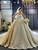 Champagne Strap Princess Beading Sequins Wedding Dress