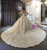 Chamapgne Tulle Sequins Long Sleeve Advanced Custome Wedding Dress