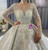 Long Sleeve Illusion V-neck Beading Sequins Wedding Dress