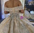 Sequins Flower Beading Sequins Wedding Dress With Long Train