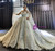 White Long Sleeve Appliques Beading Elegant Wedding Dress