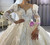 Sequins Lace Appliques Long Sleeve Beading Wedding Dress