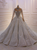 Dubai Style White High Neck Crystal Long Sleeve Wedding Dress