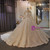 Luxury Sequins Beading Long Sleeve Flower Wedding Dress