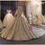 Royal Retro Princess Sequins Appliques Long Sleeve Wedding Dress