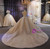 Champagne Sequins Beading Open Back Wedding Dress