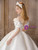 Ivory White Satin Short Sleeve Beading Wedding Dress