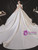 White Satin Puff Sleeve Pearls Backless Wedding Dress