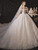 Tulle Sequins Appliques Puff Sleeve Wedding Dress