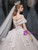 Tulle Sequins Off the Shoulder Bow Wedding Dress