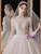 Champagne Tulle Lace Long Sleeve Backless Wedding Dress