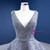 Gray Sequins Pearls V-neck Sleeveless Prom Dress