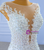 White Mermaid Beading Pearls Cap Sleeve Wedding Dress