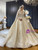 V-neck Sequins Long Sleeve Beading Wedding Dress