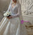 V-neck Sequins Long Sleeve Beading Wedding Dress