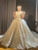 Luxury Sequins Beading Cap Sleeve Wedding Dress