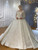 White Sequins Beading Long Sleeve Square Wedding Dress