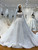 White Tulle Appliques Beading Pearls Wedding Dress