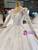 Long Sleeve High Neck Appliques Beading Sequins Wedding Dress