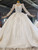Long Sleeve High Neck Appliques Beading Sequins Wedding Dress