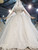 White Sequins Tulle Beading Off the Shoulder Wedding Dress