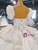 Tulle Sequins Beading Square Puff Sleeve Wedding Dress