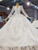 Luxury V-neck Long Sleeve Beading Sequins Wedding Dress