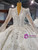 Luxury V-neck Long Sleeve Beading Sequins Wedding Dress