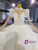 High Neck Short Sleeve Backless Sequins Beading Wedding Dress