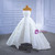 White Tulle Hi Lo Strapless Wedding Dress With Detachable Train