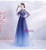 In Stock:Ship in 48 Hours Blue Tulle Sequins Prom Dress With Shawl