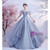 In Stock:Ship in 48 Hours Blue Gray Tulle Beading Prom Dress