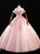 Pink Tulle Sequins Off the Shoulder Quinceanera Dress