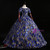 Royal Blue Sequins Short Sleeve Square Quinceanera Dress