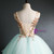 Green Tulle Sequins Appliques V-neck Quinceanera Dress