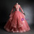 Pink Tulle Long Sleeve Appliques Quinceanera Dress