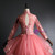 Pink Tulle Long Sleeve Appliques Quinceanera Dress