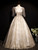 Gray Tulle Sequins Pleats Illusion V-neck Quinceanera Dress