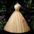Gold Tulle Off The Shoulder Sequins Beading Quinceanera Dress