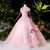 Pink Tulle Appliques Beading Quinceanera Dress