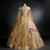 Gold Tulle Sequins Appliques Beading Quinceanera Dress