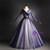 Navy Blue Tulle Long Sleeve Beading Sequins Quinceanera Dress