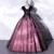 Black Tulle Lace V-neck Beading Quinceanera Dress