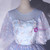 Blue Tulle Appliques Flying Sleeve Quinceanera Dress