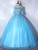 Blue Tulle Off the Shoulder Short Sleeve Appliques Quinceanera Dress