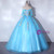 Blue Tulle Off the Shoulder Short Sleeve Appliques Quinceanera Dress