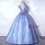 Blue Tulle Sequins Illusion V-neck Quinceanera Dress