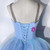 Blue Ball Gown Organza Straps Beading Quinceanera Dress