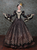 Black Sequins Long Sleeve Appliques Rococo Baroque Dress